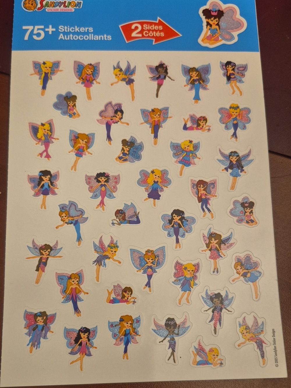 SandyLion Fairy Sticker Sheet - Multicolor